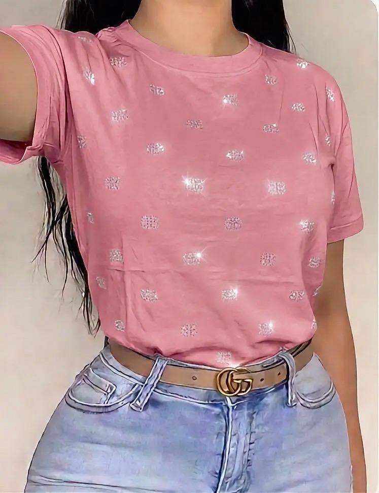 Camiseta basica con brillos glam