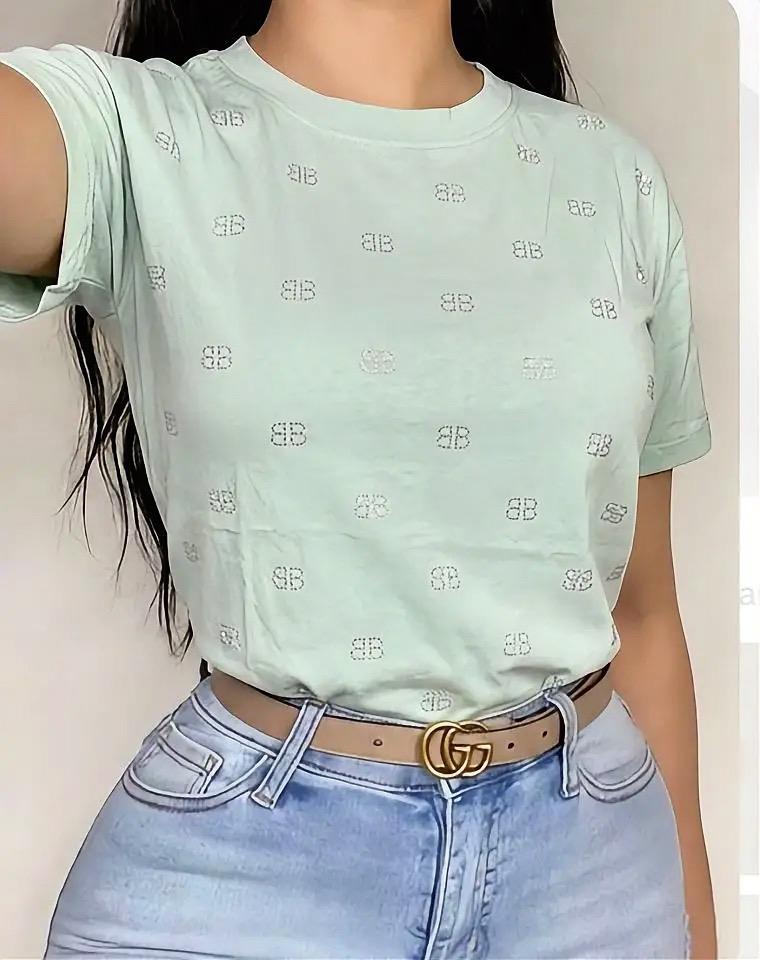 Camiseta basica con brillos glam