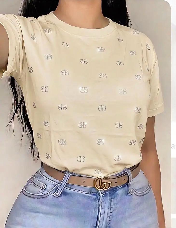Camiseta basica con brillos glam