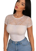BLUSA DE ENCAJE DE FLORES BLANCA - afrodita tienda