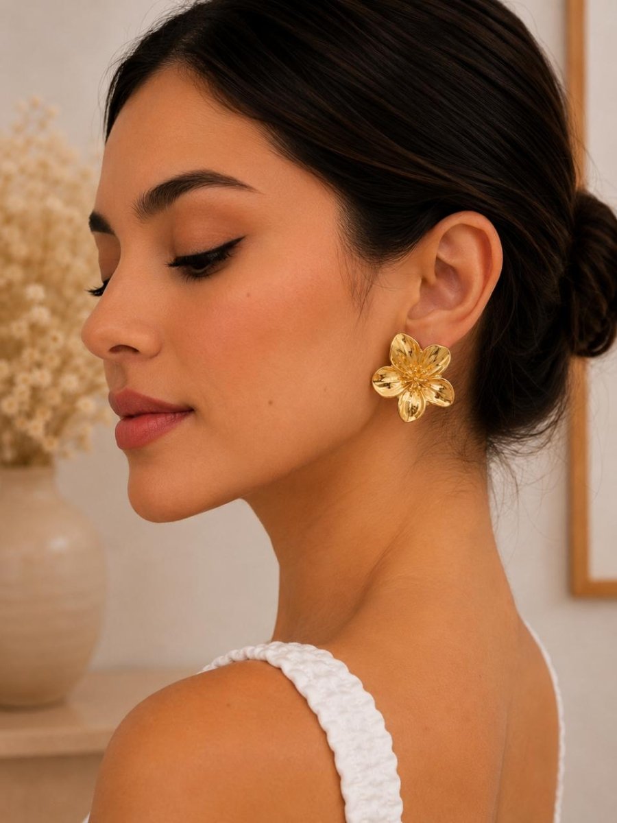 Maxi Aretas de Flor - afrodita tienda