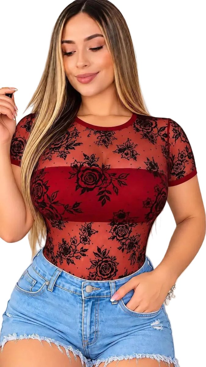 body en malla rosa con top - afrodita tienda