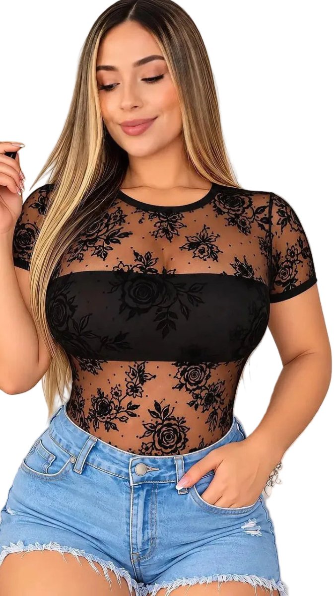 body en malla rosa con top - afrodita tienda